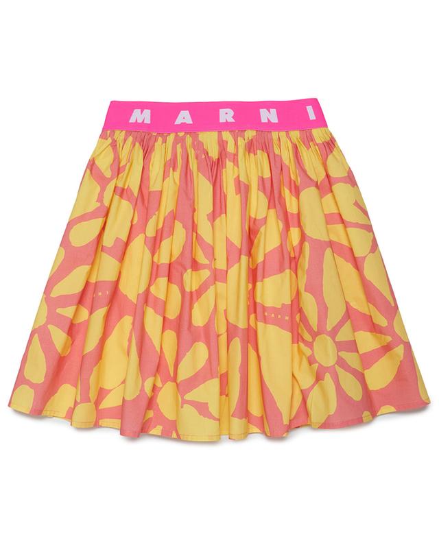 Short floral poplin girl&#039;s skirt MARNI