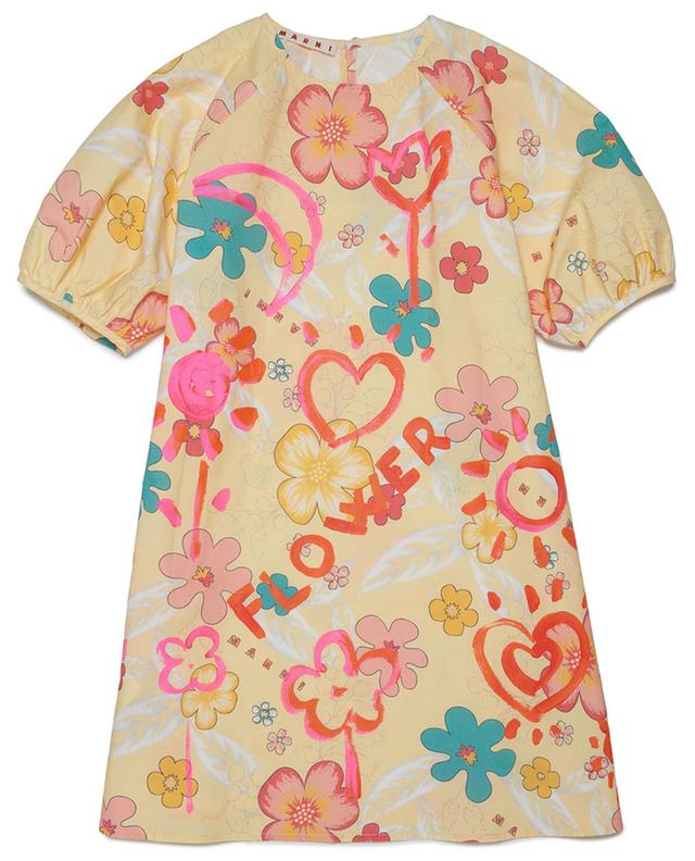 A-line girl&#039;s dress in floral poplin MARNI