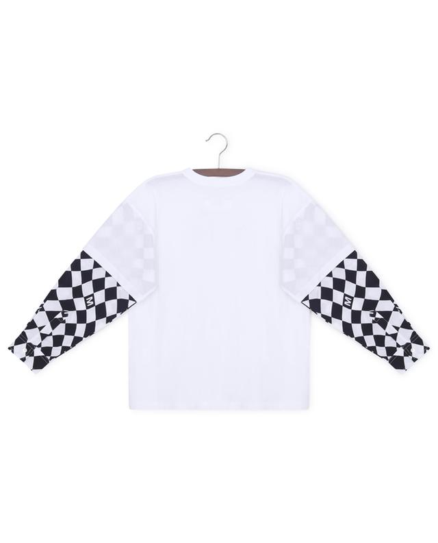 MM6 Checkerboard boy&#039;s bi-material T-shirt MM6 MAISON MARGIELA