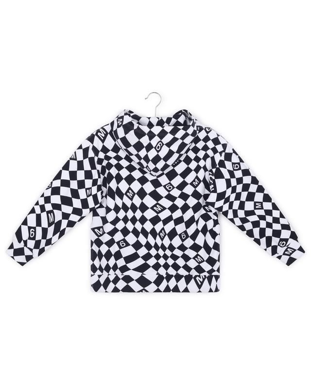 Sweat-shirt garçon à capuche MM6 Checkerboard MM6 MAISON MARGIELA