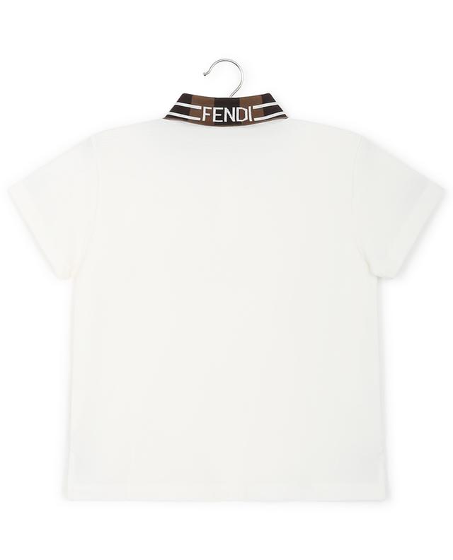 FENDI stripe collar boy&#039;s cotton piqué polo shirt FENDI
