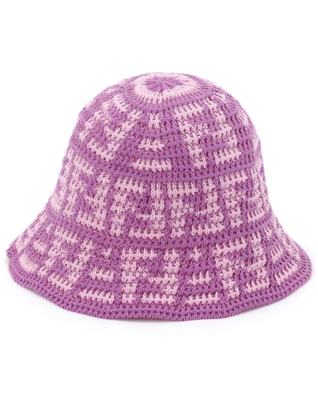 FF All-Over girl&#039;s openwork knit bucket hat FENDI