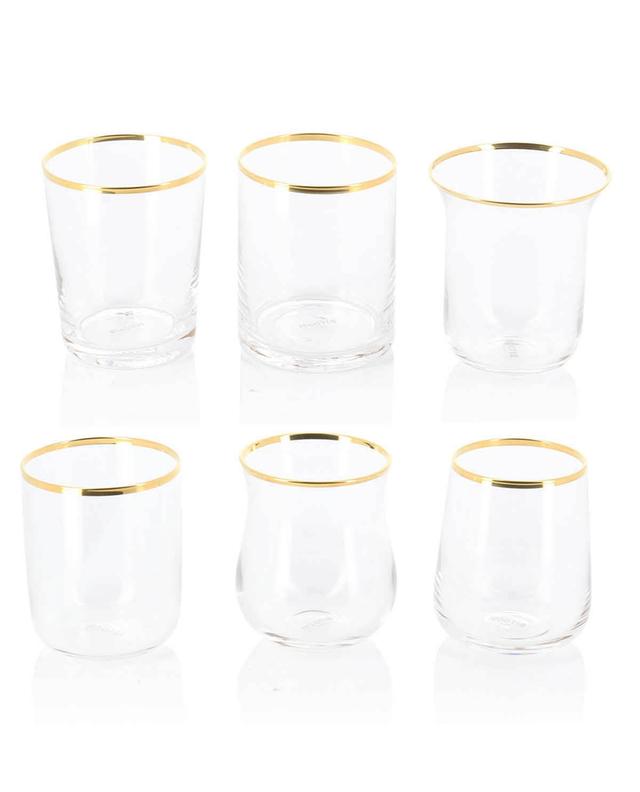 Set de 6 gobelets en verre à bord doré Diseguale BITOSSI