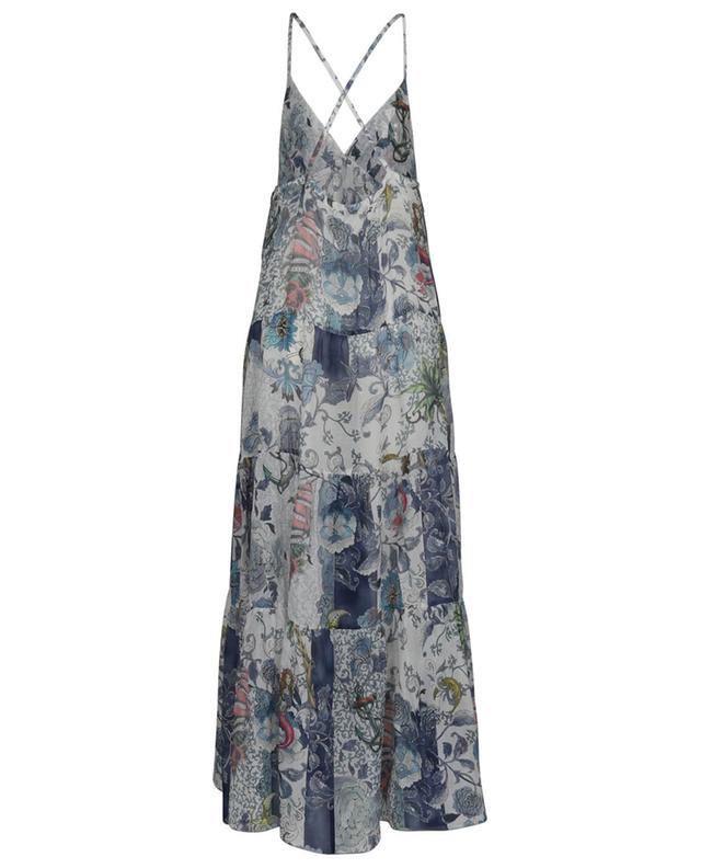 Old School Tattoo printed long strappy voile dress ETRO
