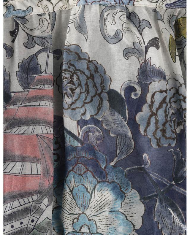 Old School Tattoo printed long strappy voile dress ETRO