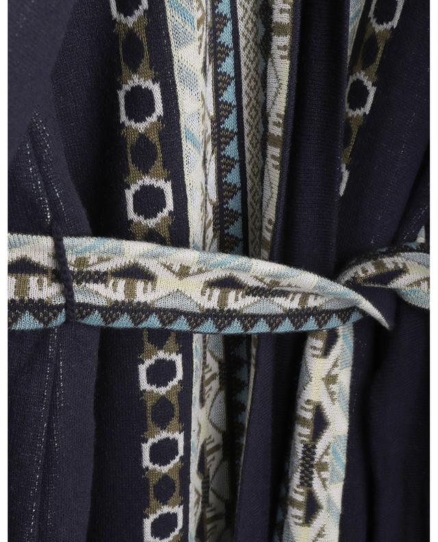 Ikat adorned jacquard knit coat ETRO