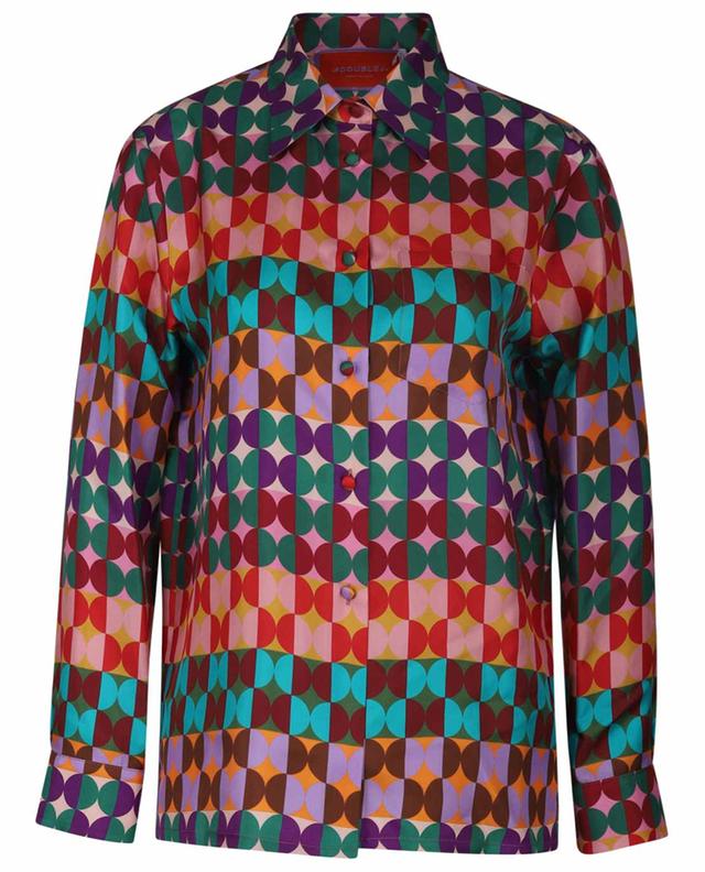 Boy Mezzaluna Rainbow silk long-sleeved blouse LA DOUBLEJ