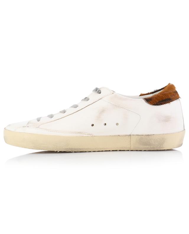 Super-Star Classic distressed leather low-top sneakers with zebra detail GOLDEN GOOSE