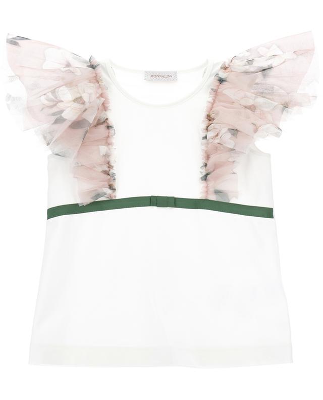 Girl&#039;s T-shirt with tulle sleeves MONNALISA