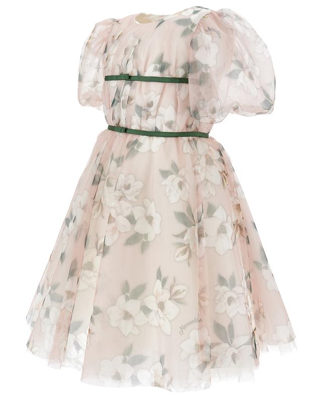 Mädchen-Kleid mit Puffärmeln und Blütenprint MONNALISA