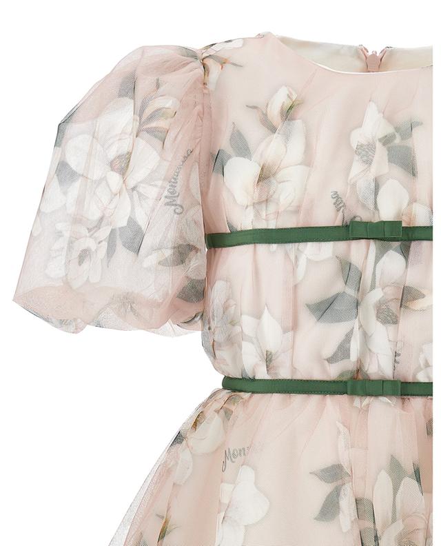 Flower printed girl&#039;s puff sleeve dress MONNALISA
