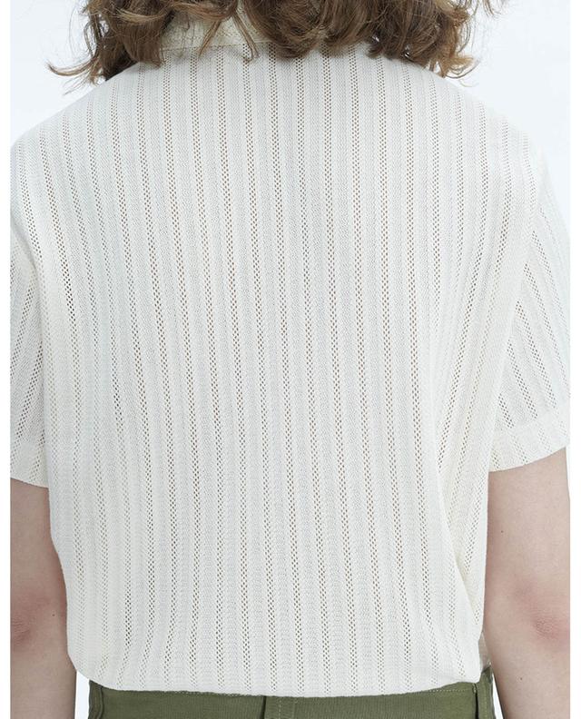 Marine short-sleeved openwork knit shirt A.P.C.
