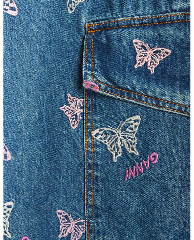Gerade Cargo-Jeans mit hoher Taille und Schmetterling-Stickereien Angi GANNI