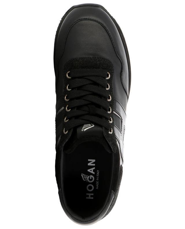 Midi Platform H483 low-top lace-up nappa leather sneakers with glitter HOGAN
