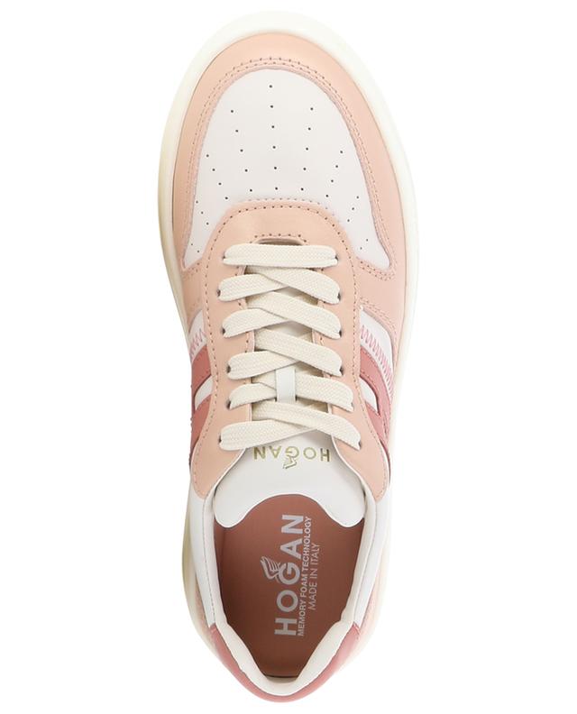 H630 smooth and metallic leather low-top lace-up sneakers HOGAN