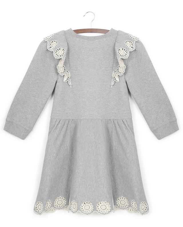 Blaine openwork embroidery adorned girl&#039;s sweat dress SEA