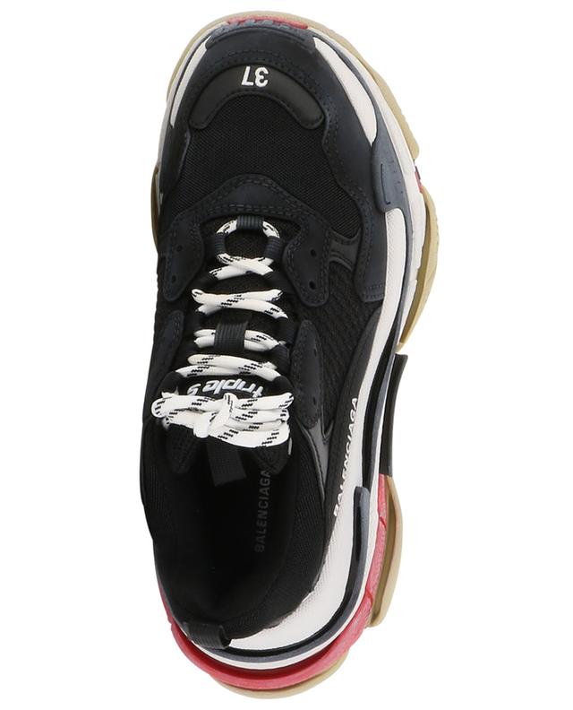 Triple S Full Wash mesh and faux leather low-top sneakers BALENCIAGA