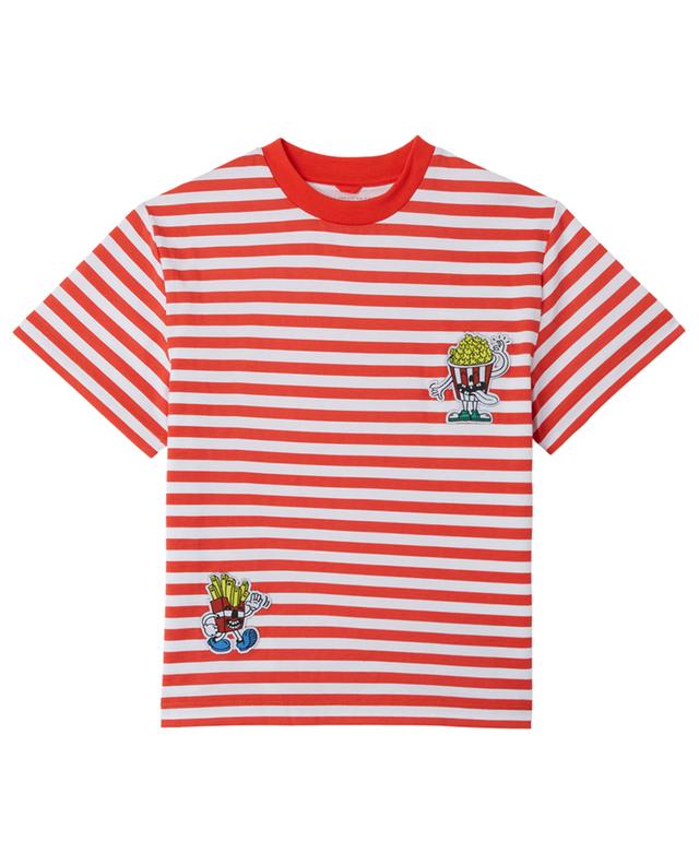 Fun Food striped boy&#039;s T-shirt with patches STELLA MCCARTNEY KIDS
