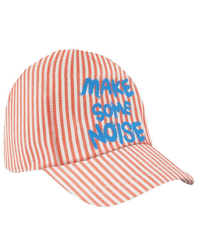 Make Some Noise boy&#039;s striped cotton baseball cap STELLA MCCARTNEY KIDS