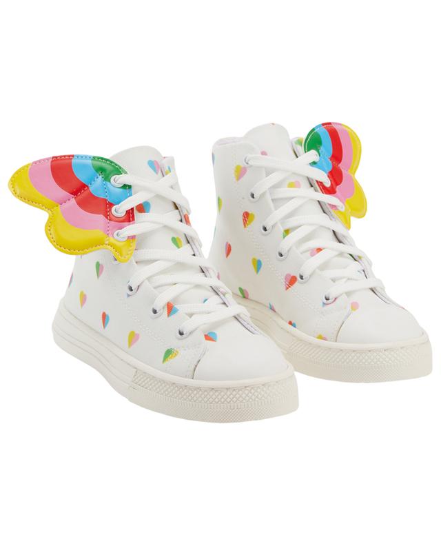 Hearts and Butterfly girl&#039;s high-top sneakers STELLA MCCARTNEY KIDS