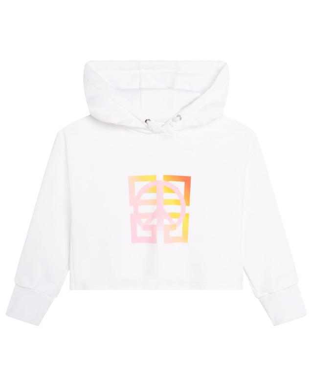 4G Peace hooded cropped girl&#039;s sweatshirt GIVENCHY