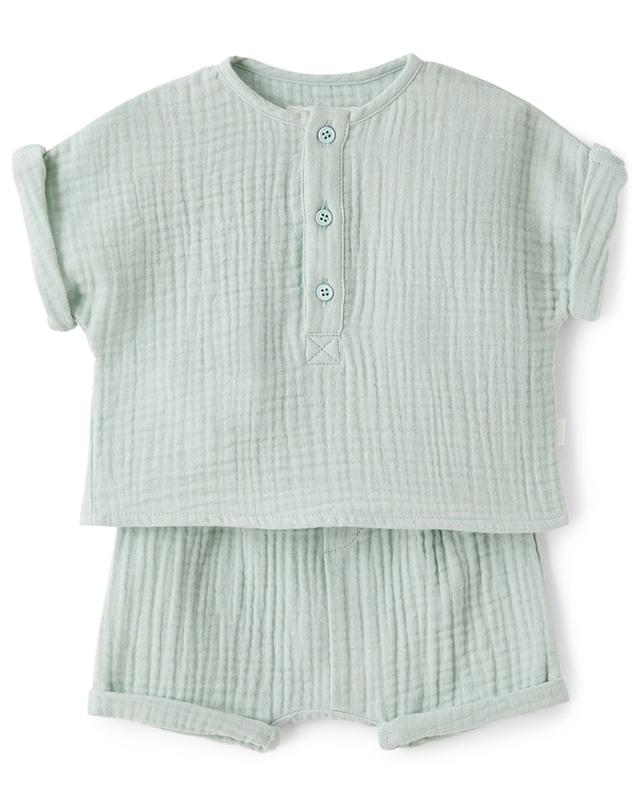 Ensemble short et T-shirt bébé en gaze de coton TEDDY &amp; MINOU