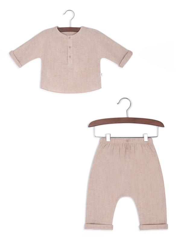 Cotton baby outfit top and trousers TEDDY &amp; MINOU