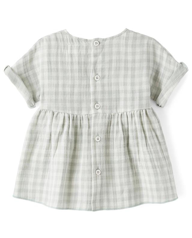 Gingham check baby organic cotton gauze dress TEDDY &amp; MINOU