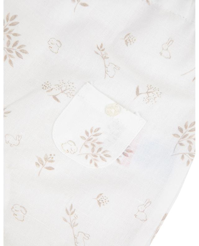Rabbit printed baby linen and cotton shorts TARTINE ET CHOCOLAT