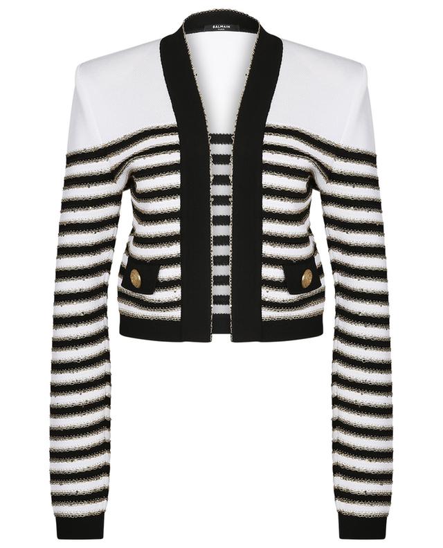 Tweed jacket spirit glitter stripe cardigan BALMAIN