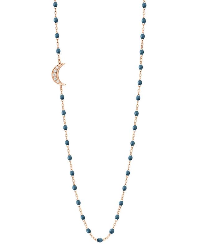 Halskette aus Roségold mit Perlen und Diamanten Céleste Lune GIGI CLOZEAU