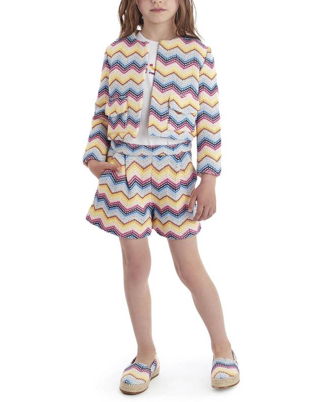 Herringbone knit girl&#039;s tailored shorts MISSONI
