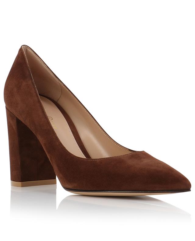 Nordstrom Perla Brown Leather Suede Pumps Medium Block Heels Shoes Size  10.5 N | eBay