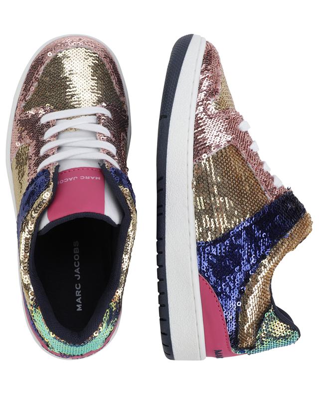 Girls&#039; lace-up low-top metallic sneakers THE MARC JACOBS