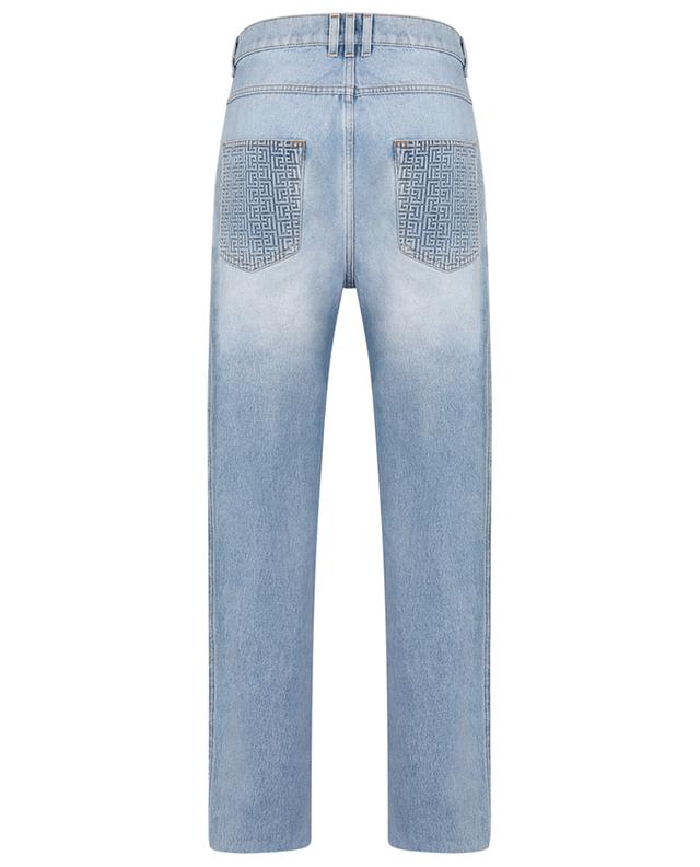 Monogrammed faded straight-leg jeans BALMAIN