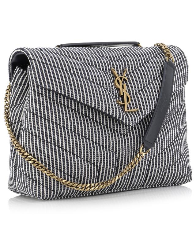 Loulou Small quilted striped denim shoulder bag SAINT LAURENT PARIS