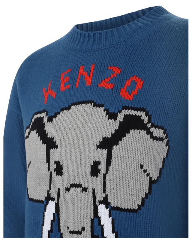 Eléphant wool and cotton round neck jumper KENZO