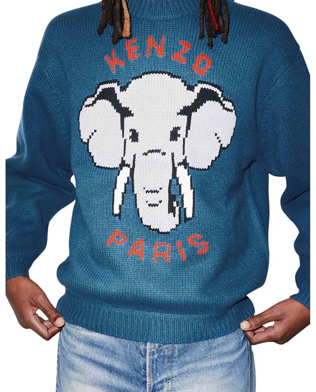 Pullover mit Rundhalsausschnitt aus Wolle und Baumwolle Elephant KENZO
