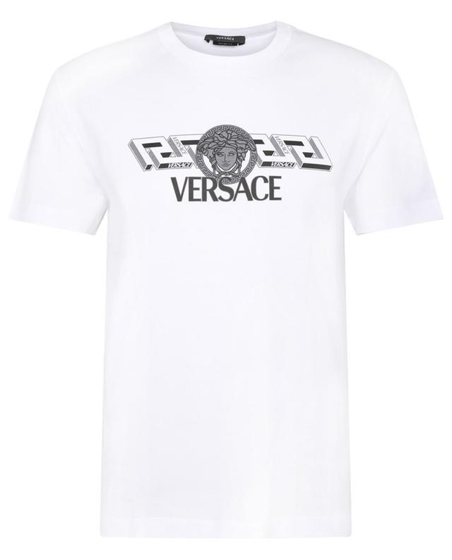 T-Shirt aus Jersey mit Print La Greca Logo VERSACE