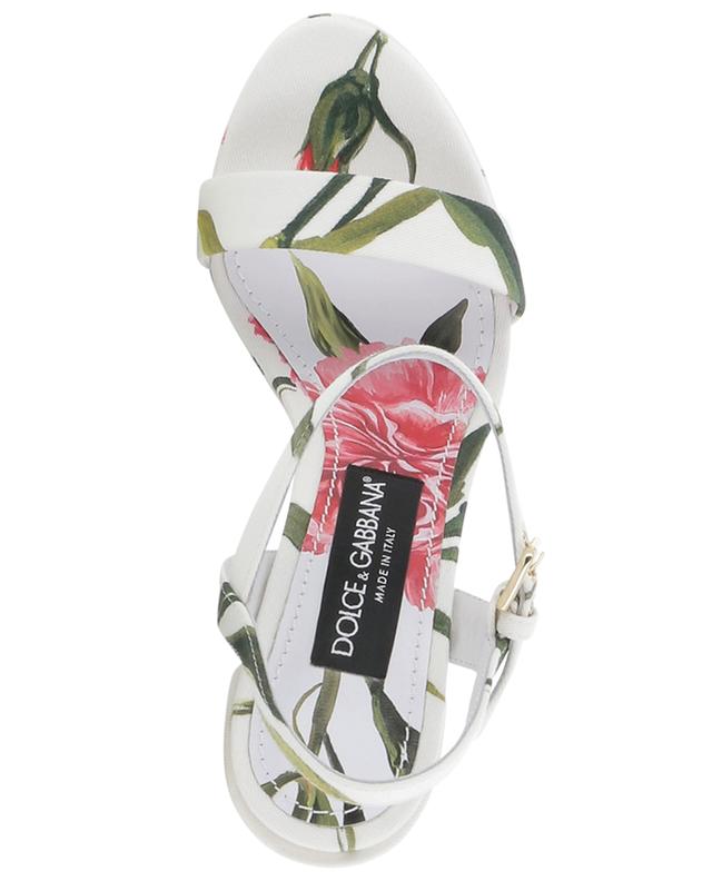 Sandales à plateau en tissu imprimé fleurs Keira 105 DOLCE &amp; GABBANA