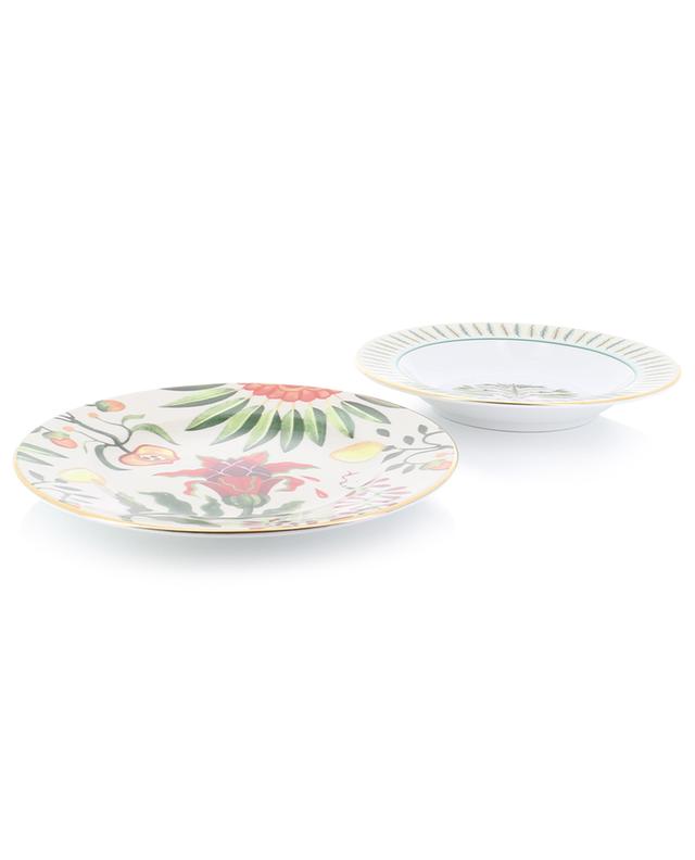 Eden set of two porcelain soup and dinner plates LA DOUBLEJ