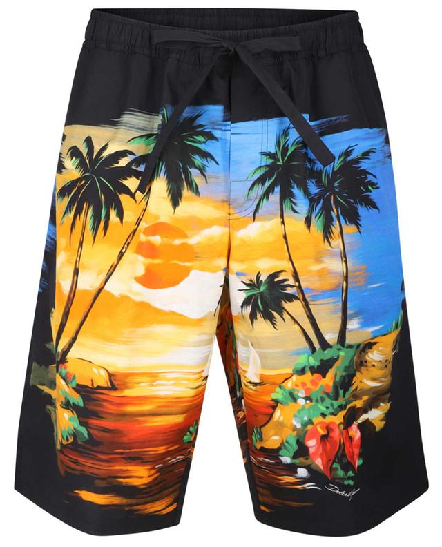 Shorts aus Baumwolle mit Print Hawaii DOLCE &amp; GABBANA