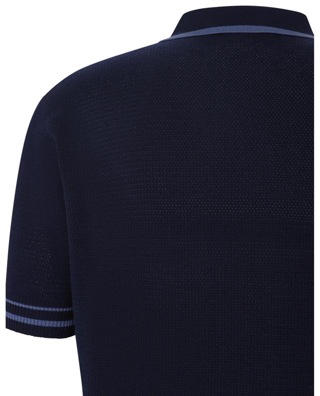 DG embroidered net knit polo shirt DOLCE &amp; GABBANA