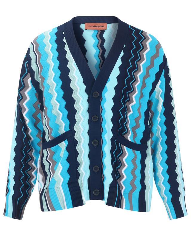Herringbone knit cotton blend V-neck cardigan MISSONI