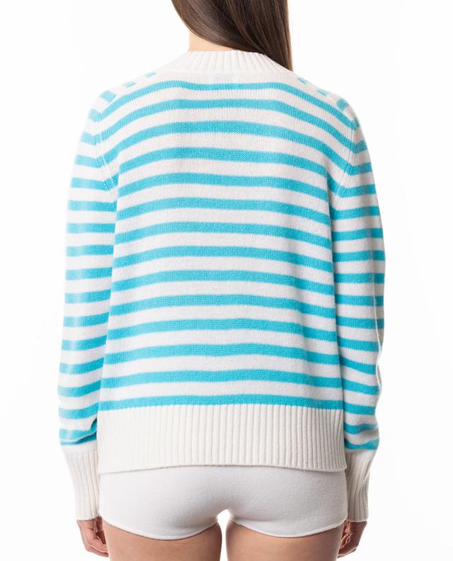 Striped virgin wool and cashmere cardigan ALLUDE