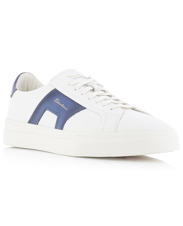 Double Buckle leather lace-up low-top sneakers SANTONI