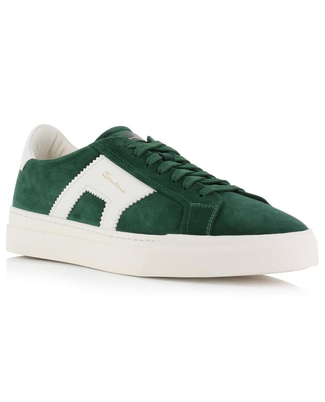 Double Buckle suede lace-up low-top sneakers SANTONI