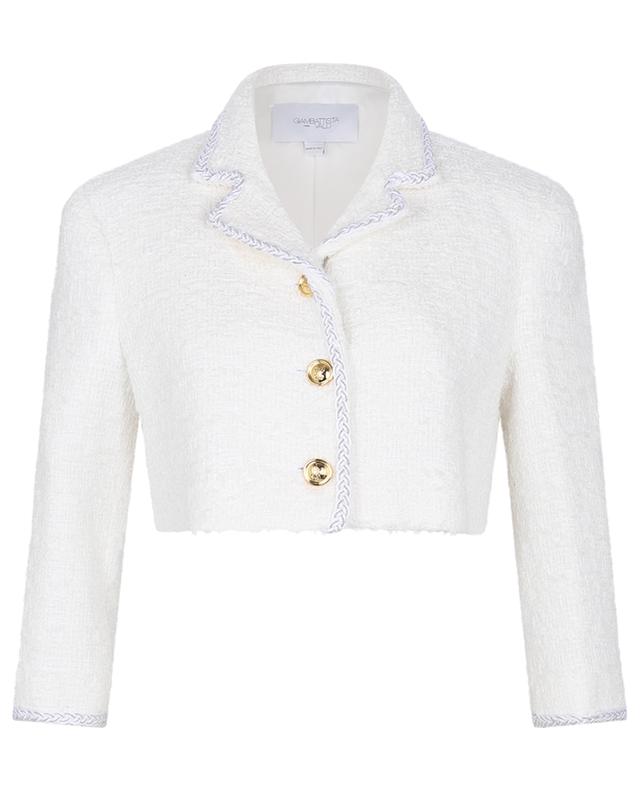 GIAMBATTISTA VALLI Cropped braid adorned tweed jacket - Bongenie ...