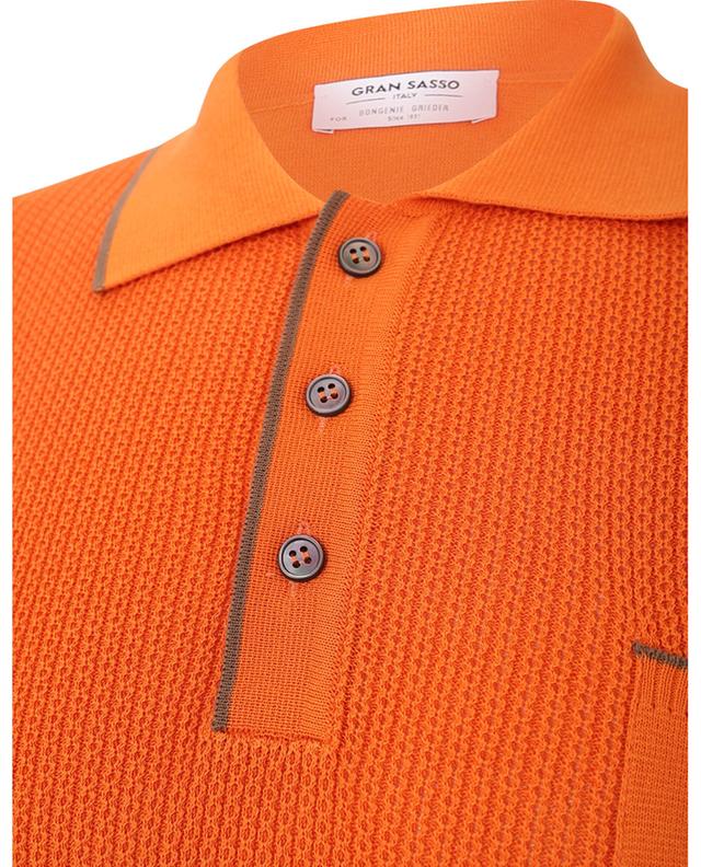 Short-sleeved rib knit polo shirt GRAN SASSO