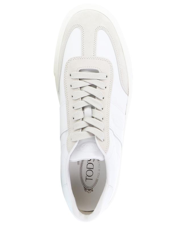 Tod&#039;s nappa leather and suede low-top lace-up sneakers TOD&#039;S